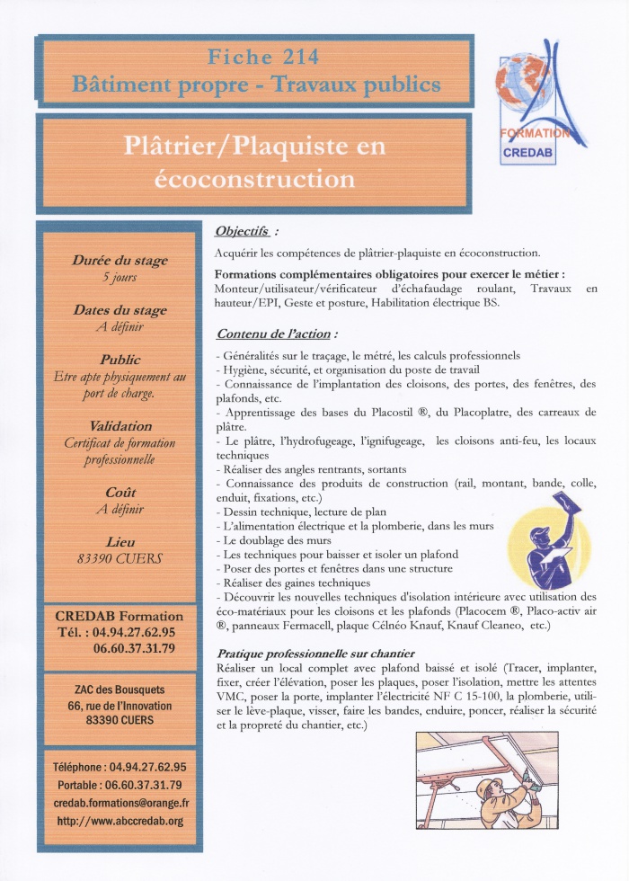 Platrier Plaquiste En Eco Construction Abccredab Org